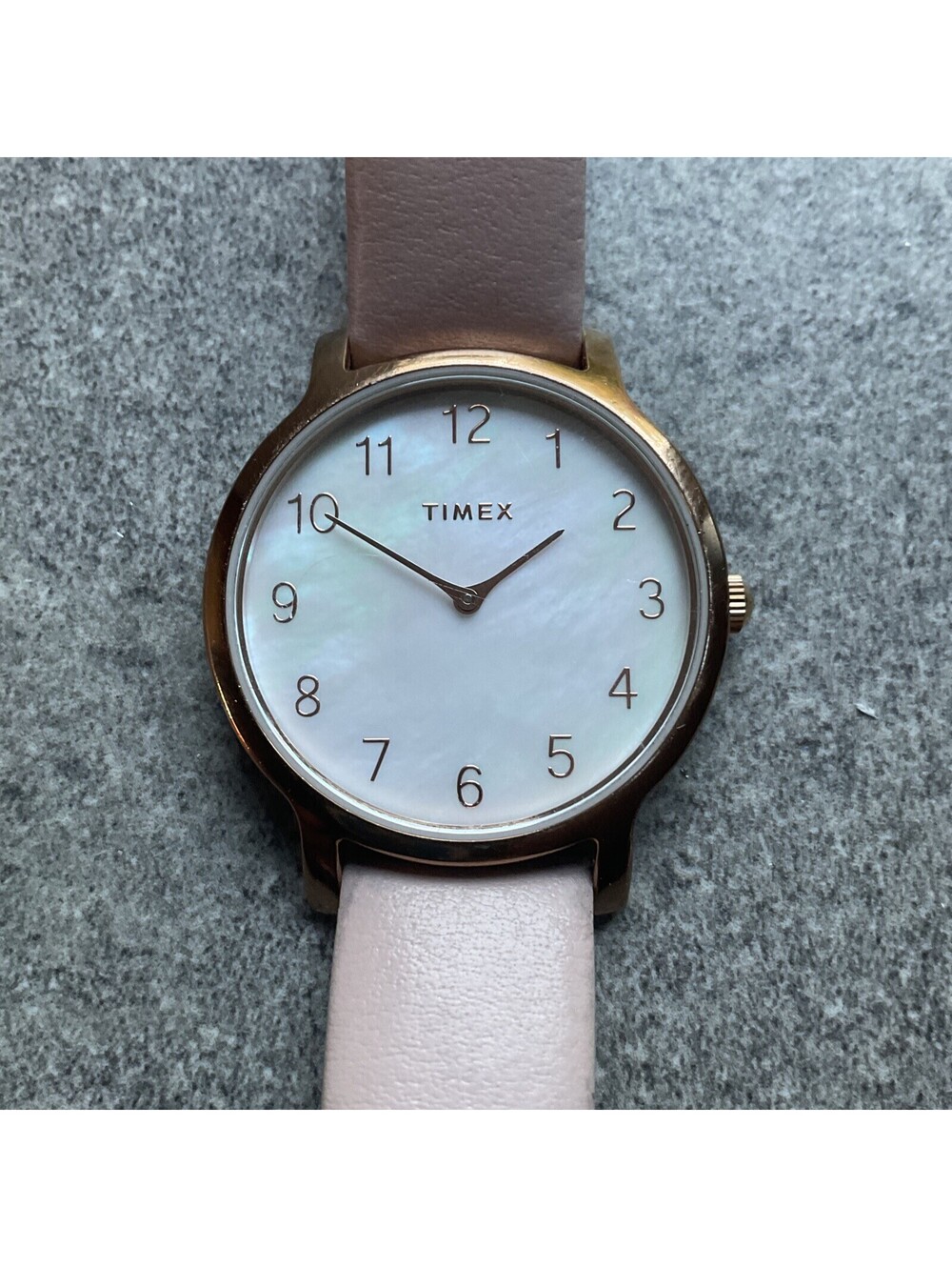 Timex Womens Watch 34mm Gold Tone Case With Mother Of Pearl Dial D5